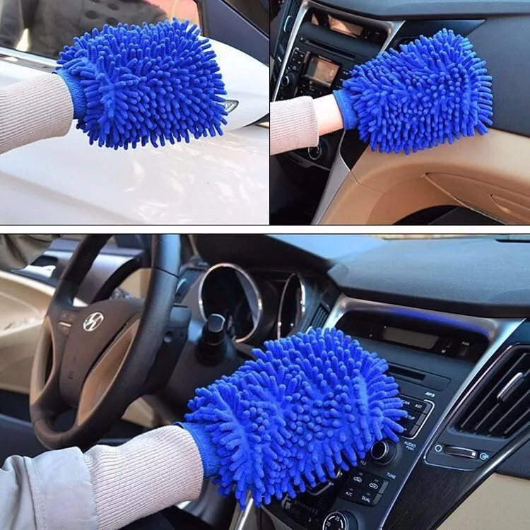 Microfiber Towel Detailing - 1-2Pcs Blue Microfiber Chenille Auto Cleaning